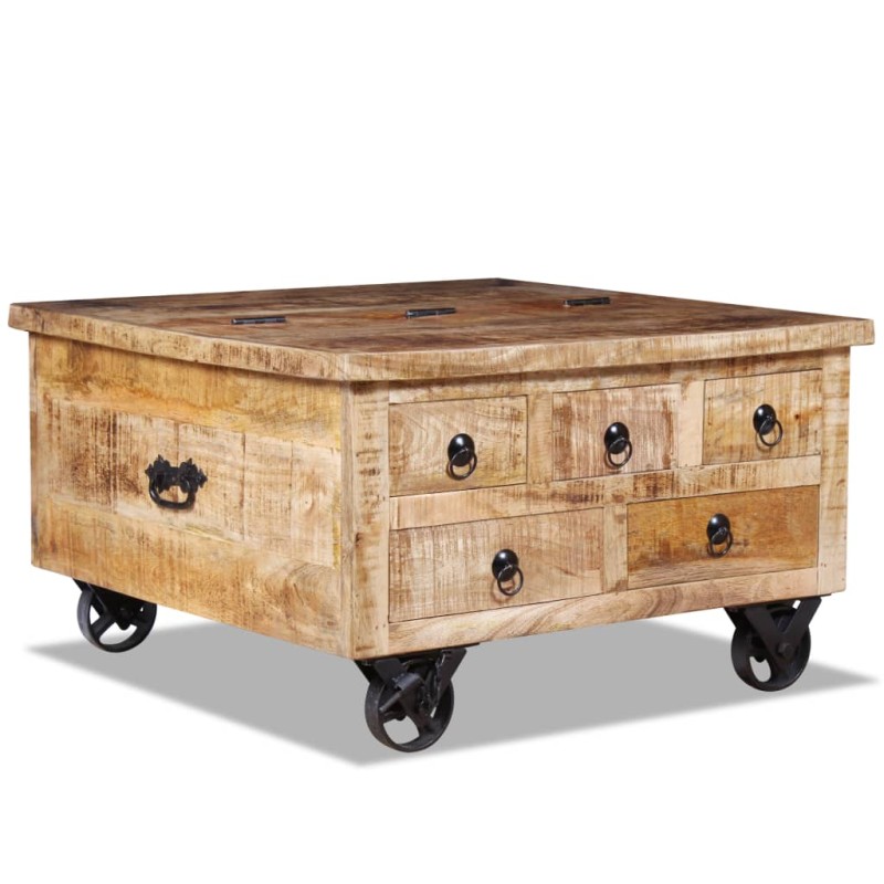Couchtisch Raues Mangoholz 70x70x40 cm Couchtisch Raues Mangoholz 70x70x40 cm