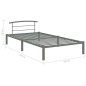 Bettgestell Grau Metall 90x200 cm Bettgestell Grau Metall 90x200 cm
