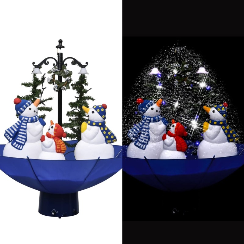 Weihnachtsbaum mit Schnee und Schirm-Fuß Blau 75 cm PVC Weihnachtsbaum mit Schnee und Schirm-Fuß Blau 75 cm PVC