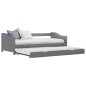 vidaXL Ausziehsofa Bettgestell Grau Kiefernholz 90×200 cm vidaXL Ausziehsofa Bettgestell Grau Kiefernholz 90×200 cm