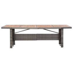 Gartentisch 240x90x74 cm Poly Rattan und Massivholz Akazie