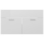 vidaXL Waschbeckenunterschrank Hochglanz-Weiß 80x38,5x46cm vidaXL Waschbeckenunterschrank Hochglanz-Weiß 80x38,5x46cm