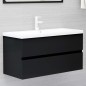 vidaXL Waschbeckenunterschrank Schwarz 90x38,5x45 cm Holzwerkstoff vidaXL Waschbeckenunterschrank Schwarz 90x38,5x45 cm Holzwerkstoff