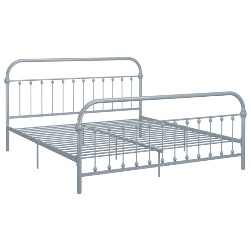 Bettgestell Grau Metall 180×200 cm Bettgestell Grau Metall 180×200 cm