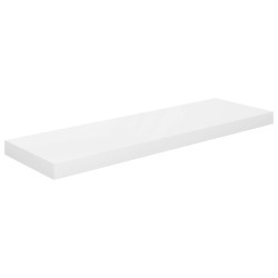 Schwebendes Wandregal Hochglanz-Weiß 80x23,5x3,8 cm MDF