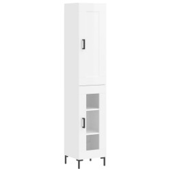 vidaXL Highboard Hochglanz-Weiß 34,5x34x180 cm Holzwerkstoff