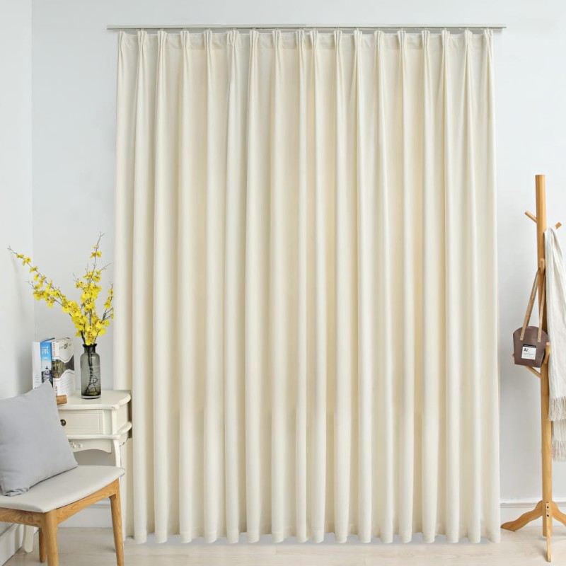 Verdunkelungsvorhang mit Haken Samt Creme 290 x 245 cm Verdunkelungsvorhang mit Haken Samt Creme 290 x 245 cm