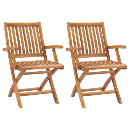 Klappbare Gartenstühle 2 Stk. Massivholz Teak