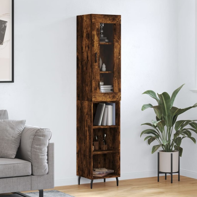 Highboard Räuchereiche 34,5x34x180 cm Holzwerkstoff Highboard Räuchereiche 34,5x34x180 cm Holzwerkstoff