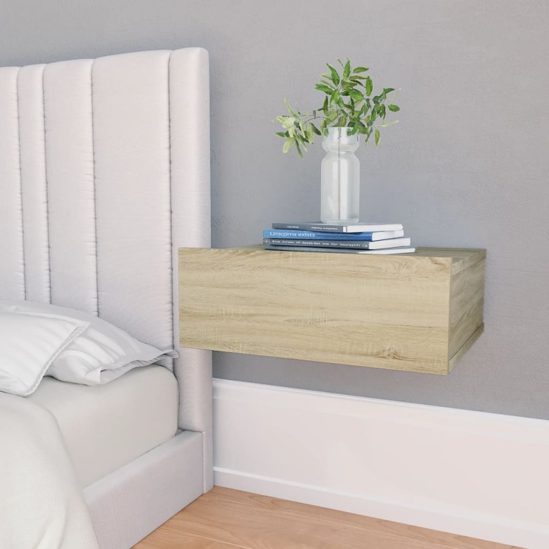 Hängender Nachttisch Sonoma-Eiche 40x30x15 cm Holzwerkstoff Hängender Nachttisch Sonoma-Eiche 40x30x15 cm Holzwerkstoff