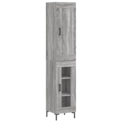 Highboard Grau Sonoma 34,5x34x180 cm Holzwerkstoff