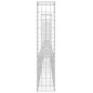 Gabionenkorb U-Form mit 5 Säulen Eisen 500x20x100 cm