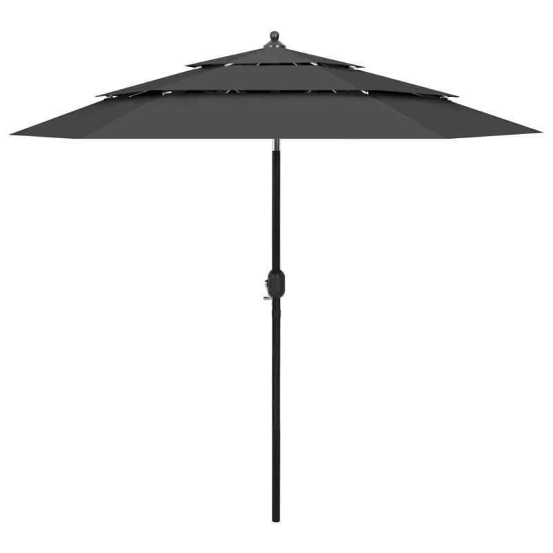 Sonnenschirm mit Aluminium-Mast 3-lagig Anthrazit 2,5 m Sonnenschirm mit Aluminium-Mast 3-lagig Anthrazit 2,5 m