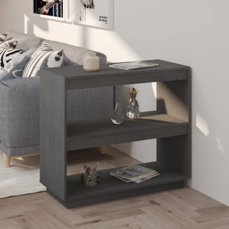 vidaXL Bücherregal Grau 80x35x71 cm Massivholz Kiefer vidaXL Bücherregal Grau 80x35x71 cm Massivholz Kiefer