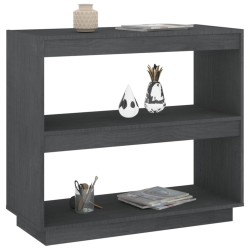 vidaXL Bücherregal Grau 80x35x71 cm Massivholz Kiefer