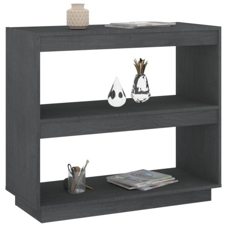 vidaXL Bücherregal Grau 80x35x71 cm Massivholz Kiefer