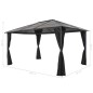Gartenpavillon mit Vorhang Aluminium 4×3×2,6 m Schwarz Gartenpavillon mit Vorhang Aluminium 4×3×2,6 m Schwarz