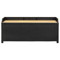 vidaXL Sitzbank mit Stauraum 120 cm Poly Rattan Schwarz