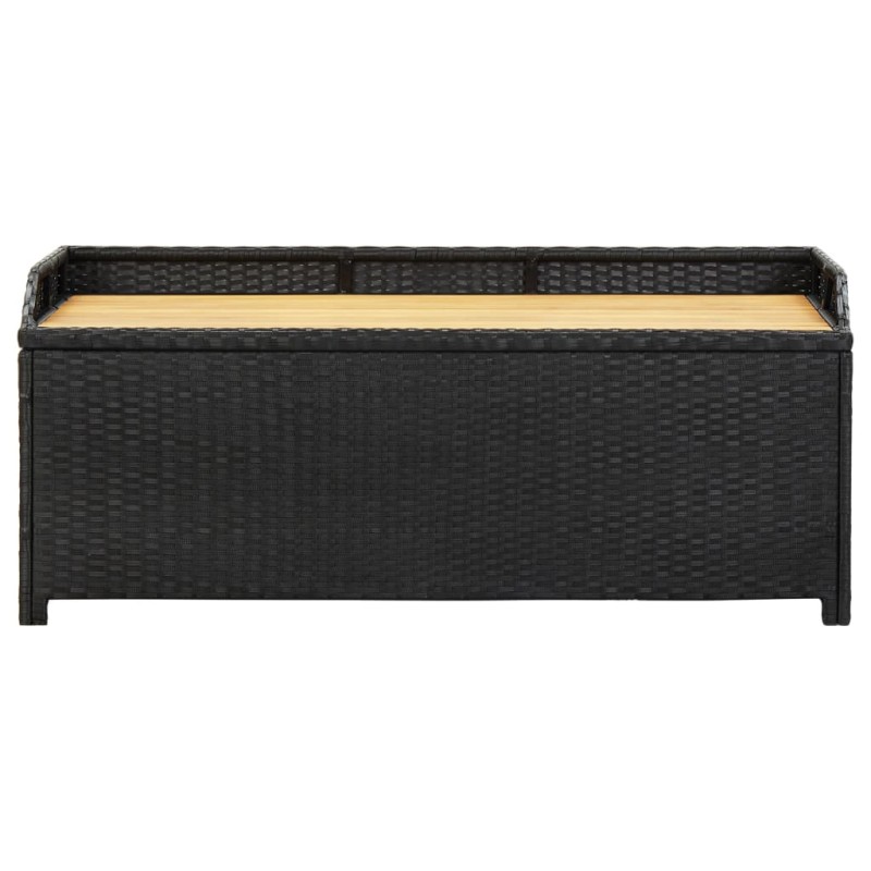 vidaXL Sitzbank mit Stauraum 120 cm Poly Rattan Schwarz vidaXL Sitzbank mit Stauraum 120 cm Poly Rattan Schwarz