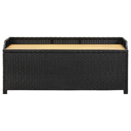 vidaXL Sitzbank mit Stauraum 120 cm Poly Rattan Schwarz