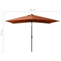 vidaXL Sonnenschirm mit LEDs und Stahl-Mast Terrakottarot 2x3 m vidaXL Sonnenschirm mit LEDs und Stahl-Mast Terrakottarot 2x3 m
