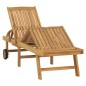 Sonnenliege mit Tisch Massivholz Teak Sonnenliege mit Tisch Massivholz Teak