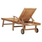 Sonnenliege mit Tisch Massivholz Teak Sonnenliege mit Tisch Massivholz Teak