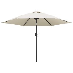 vidaXL LED Cantilever Sonnenschirm 3 m Sandweiß
