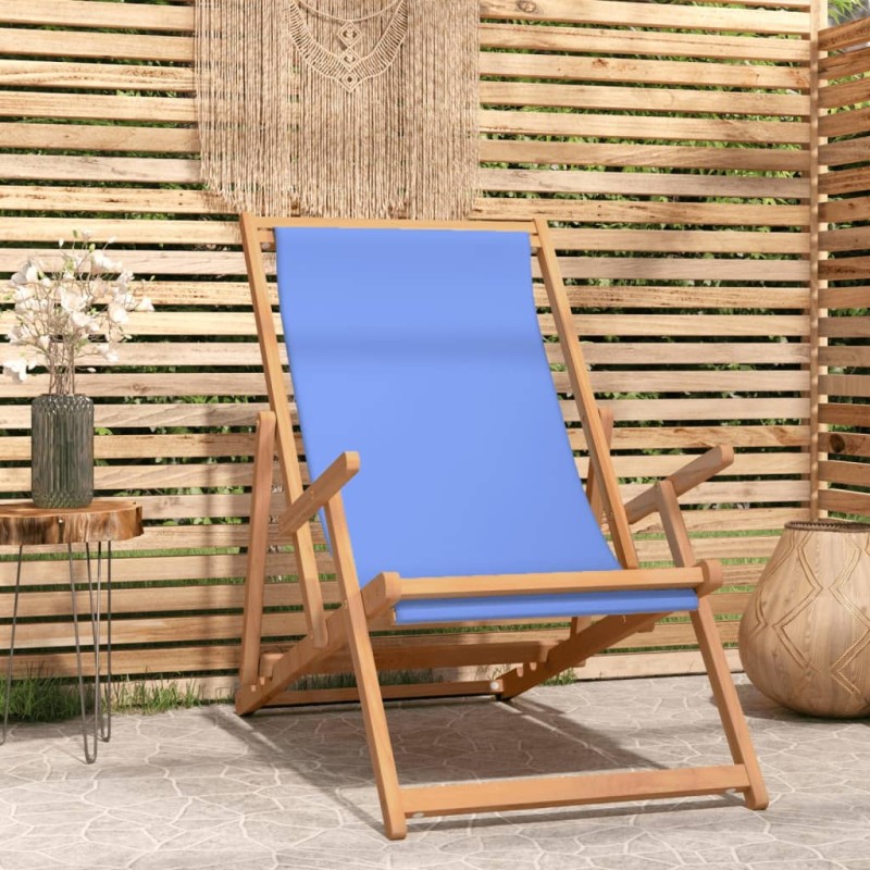 Strandstuhl Klappbar Massivholz Teak Blau Strandstuhl Klappbar Massivholz Teak Blau