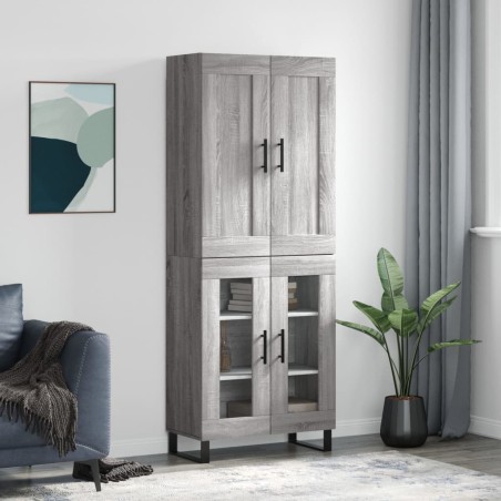 Highboard Grau Sonoma 69,5x34x180 cm Holzwerkstoff