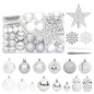 108-tlg. Weihnachtskugel-Set Silbern und Weiß 108-tlg. Weihnachtskugel-Set Silbern und Weiß