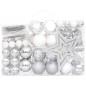 108-tlg. Weihnachtskugel-Set Silbern und Weiß 108-tlg. Weihnachtskugel-Set Silbern und Weiß