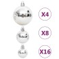 108-tlg. Weihnachtskugel-Set Silbern und Weiß 108-tlg. Weihnachtskugel-Set Silbern und Weiß
