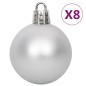 108-tlg. Weihnachtskugel-Set Silbern und Weiß 108-tlg. Weihnachtskugel-Set Silbern und Weiß