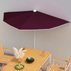 vidaXL Halb-Sonnenschirm mit Mast 180x90 cm Bordeauxrot