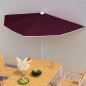 vidaXL Halb-Sonnenschirm mit Mast 180x90 cm Bordeauxrot vidaXL Halb-Sonnenschirm mit Mast 180x90 cm Bordeauxrot