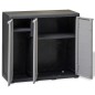vidaXL Gartenschrank mit 2 Regalen Schwarz und Grau vidaXL Gartenschrank mit 2 Regalen Schwarz und Grau