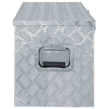 vidaXL Aluminiumkiste 110,5×38,5×40 cm Silbern 
