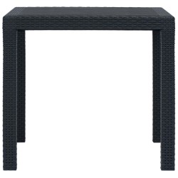 vidaXL Gartentisch Anthrazit 79x79x72 cm Kunststoff Rattan-Optik