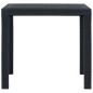 vidaXL Gartentisch Anthrazit 79x79x72 cm Kunststoff Rattan-Optik vidaXL Gartentisch Anthrazit 79x79x72 cm Kunststoff Rattan-Optik