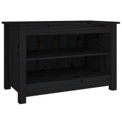 vidaXL Schuhbank Schwarz 70x38x45,5 cm Massivholz Kiefer