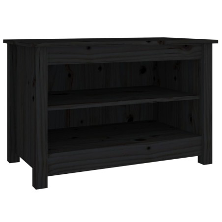 vidaXL Schuhbank Schwarz 70x38x45,5 cm Massivholz Kiefer