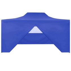 vidaXL Profi-Partyzelt Faltbar mit 4 Seitenwänden 3×4m Stahl Blau