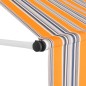 Einziehbare Markise Handbetrieben 400 cm Gelb/Blau Gestreift Einziehbare Markise Handbetrieben 400 cm Gelb/Blau Gestreift