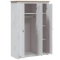 vidaXL Kleiderschrank 3-Türig Weiß 118×50×171,5 cm Kiefer Panama Serie vidaXL Kleiderschrank 3-Türig Weiß 118×50×171,5 cm Kiefer Panama Serie