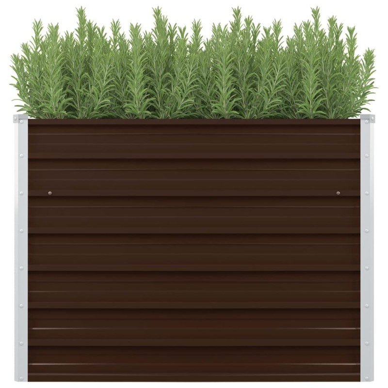 Hochbeet Braun 100 x 100 x 77 cm Verzinkter Stahl Hochbeet Braun 100 x 100 x 77 cm Verzinkter Stahl