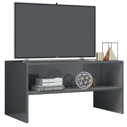 vidaXL TV-Schrank Hochglanz-Grau 80x40x40 cm Holzwerkstoff