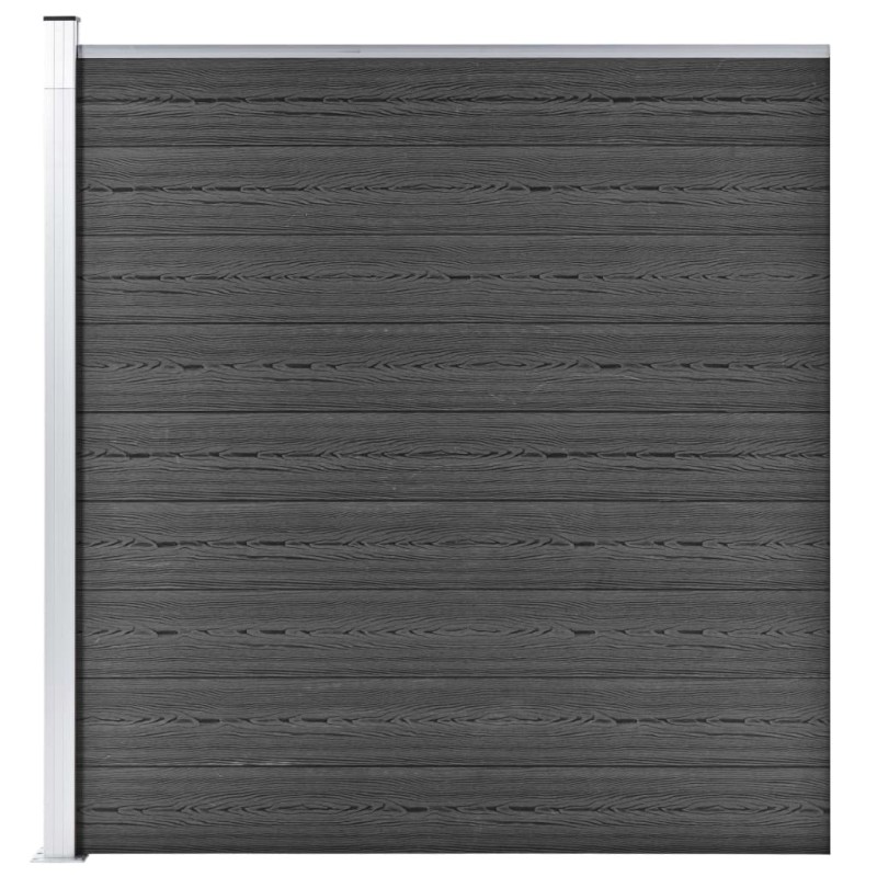 Zaunelement WPC 175x186 cm Schwarz Zaunelement WPC 175x186 cm Schwarz
