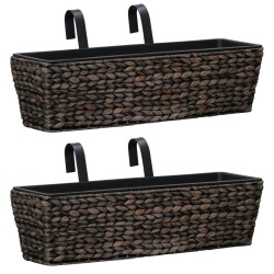 vidaXL Blumenkasten 2 Stk. Wasserhyazinthe Braun 