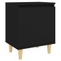 Nachttische mit Massivholz-Beinen 2 Stk. Schwarz 40x30x50 cm Nachttische mit Massivholz-Beinen 2 Stk. Schwarz 40x30x50 cm